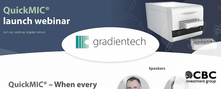 Gradientech bjuder in till webbinarium om nästa generations testning av antibiotikaresistens och QuickMIC